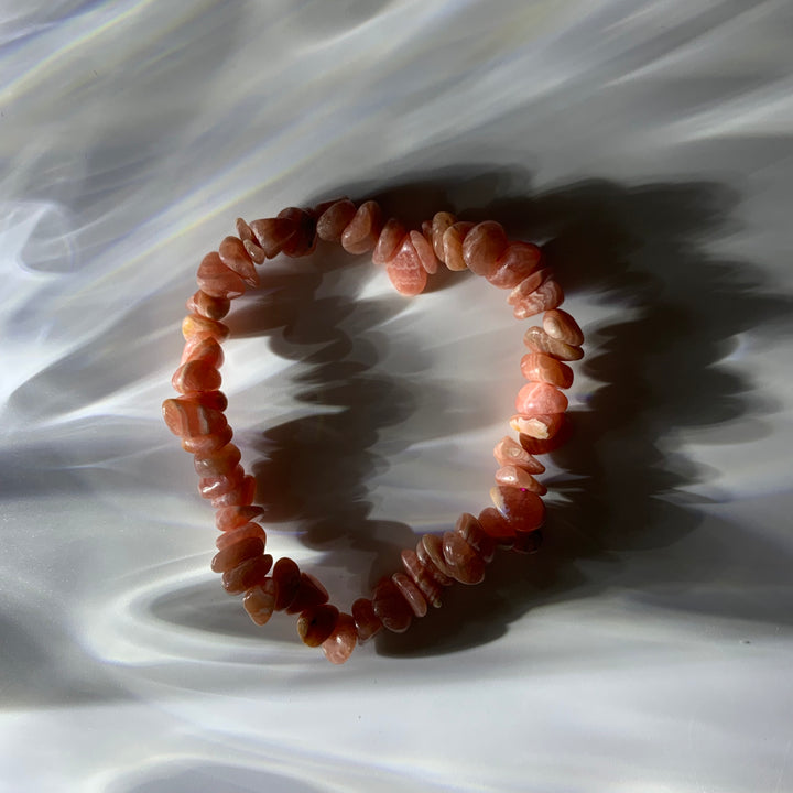 Rhodochrosite Chips Stone Bracelet