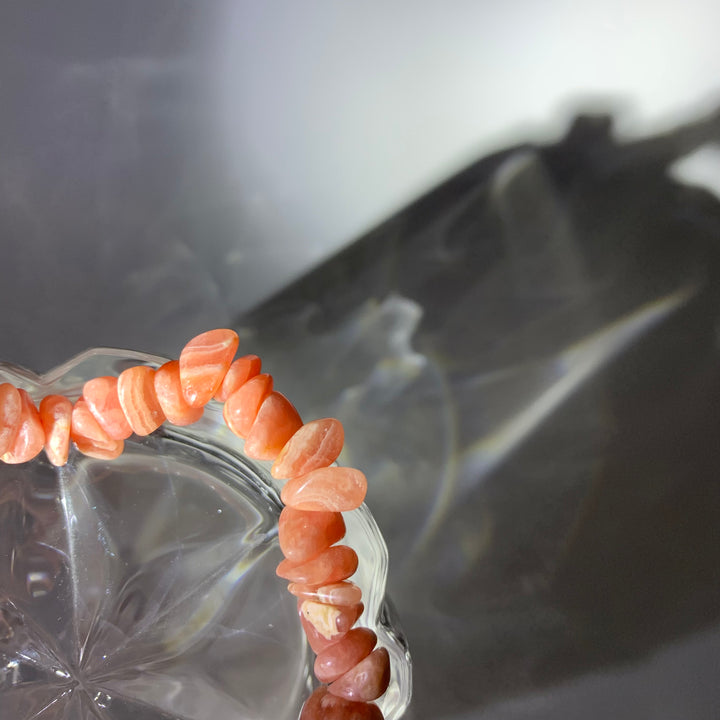 Rhodochrosite Chips Stone Bracelet