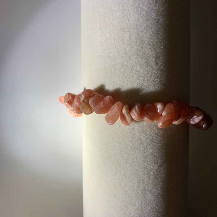 Rhodochrosite Chips Stone Bracelet