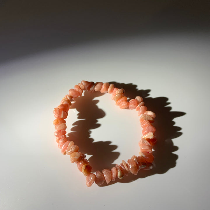 Rhodochrosite Chips Stone Bracelet