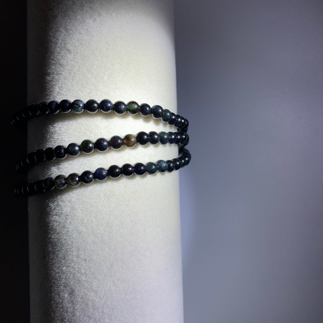 Black Tourmaline Three Circles Bracelet