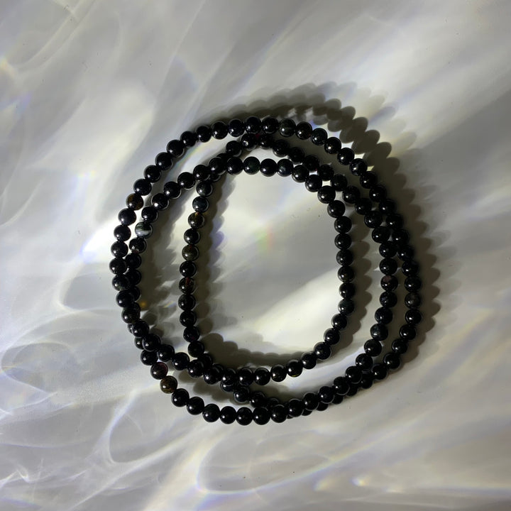 Black Tourmaline Three Circles Bracelet