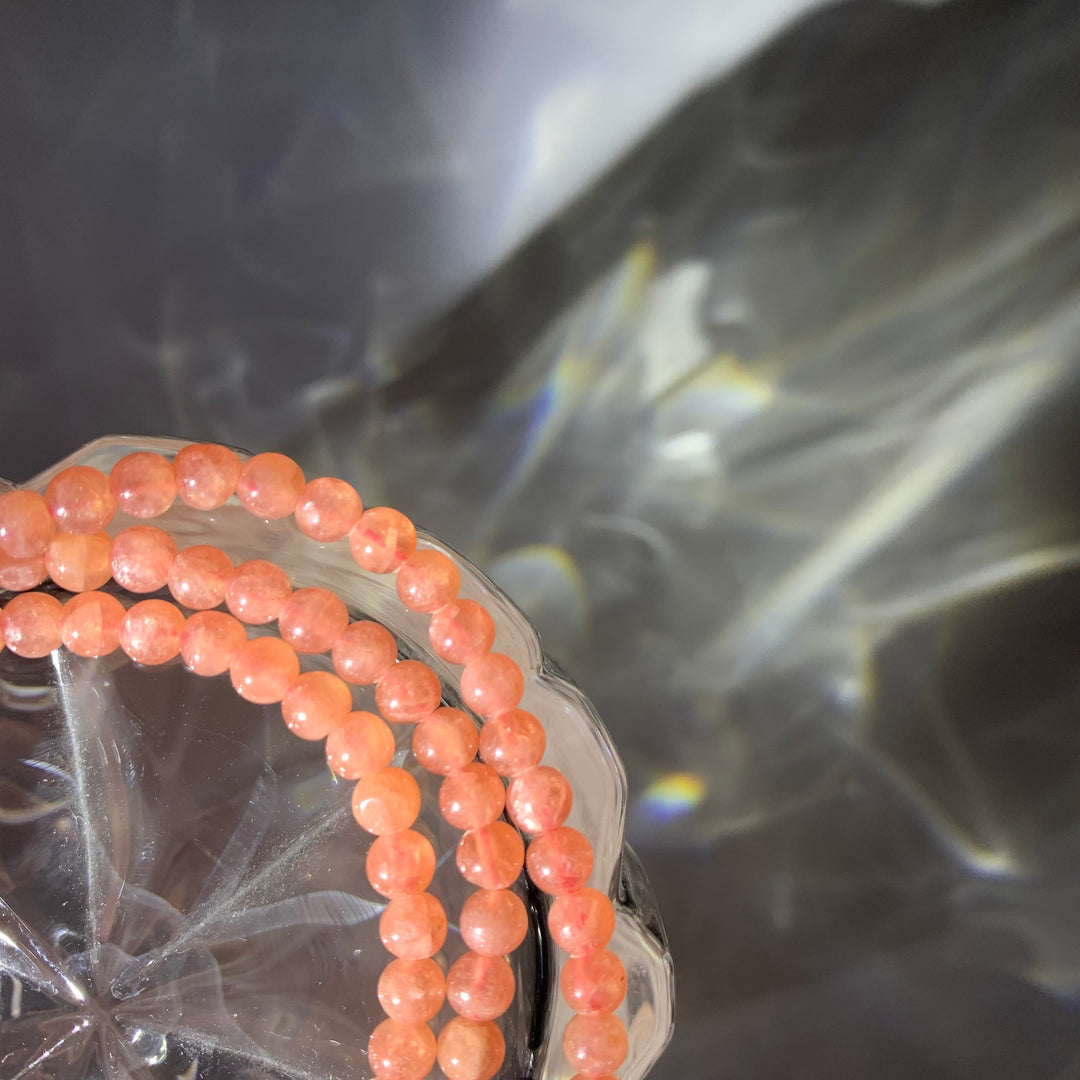 Rhodochrosite Three Circles Bracelet