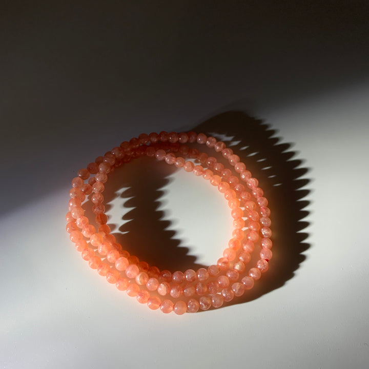 Rhodochrosite Three Circles Bracelet