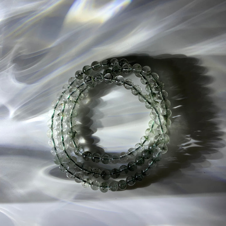 Green Phantom Quartz Three Circles Bracelet