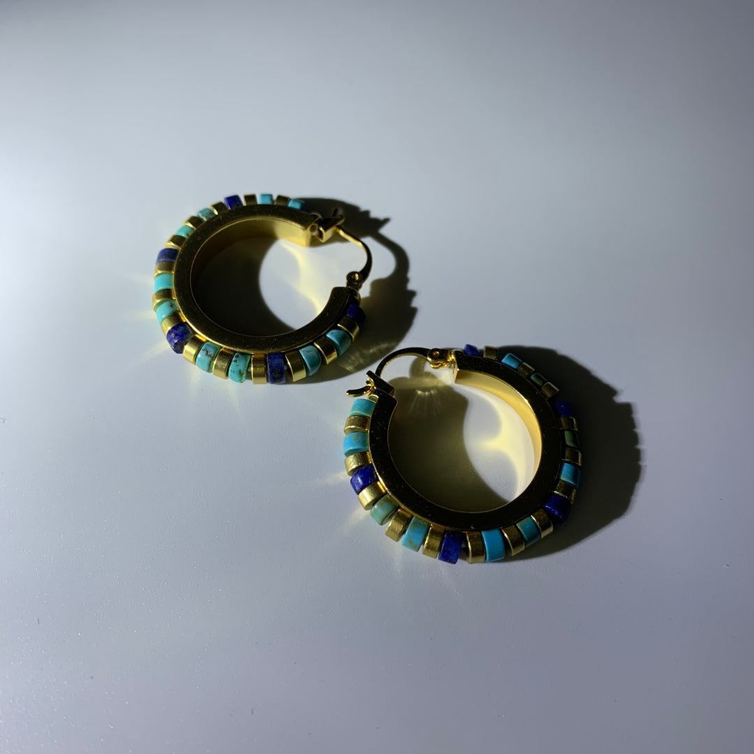 Turquoise C Shaped Earrings