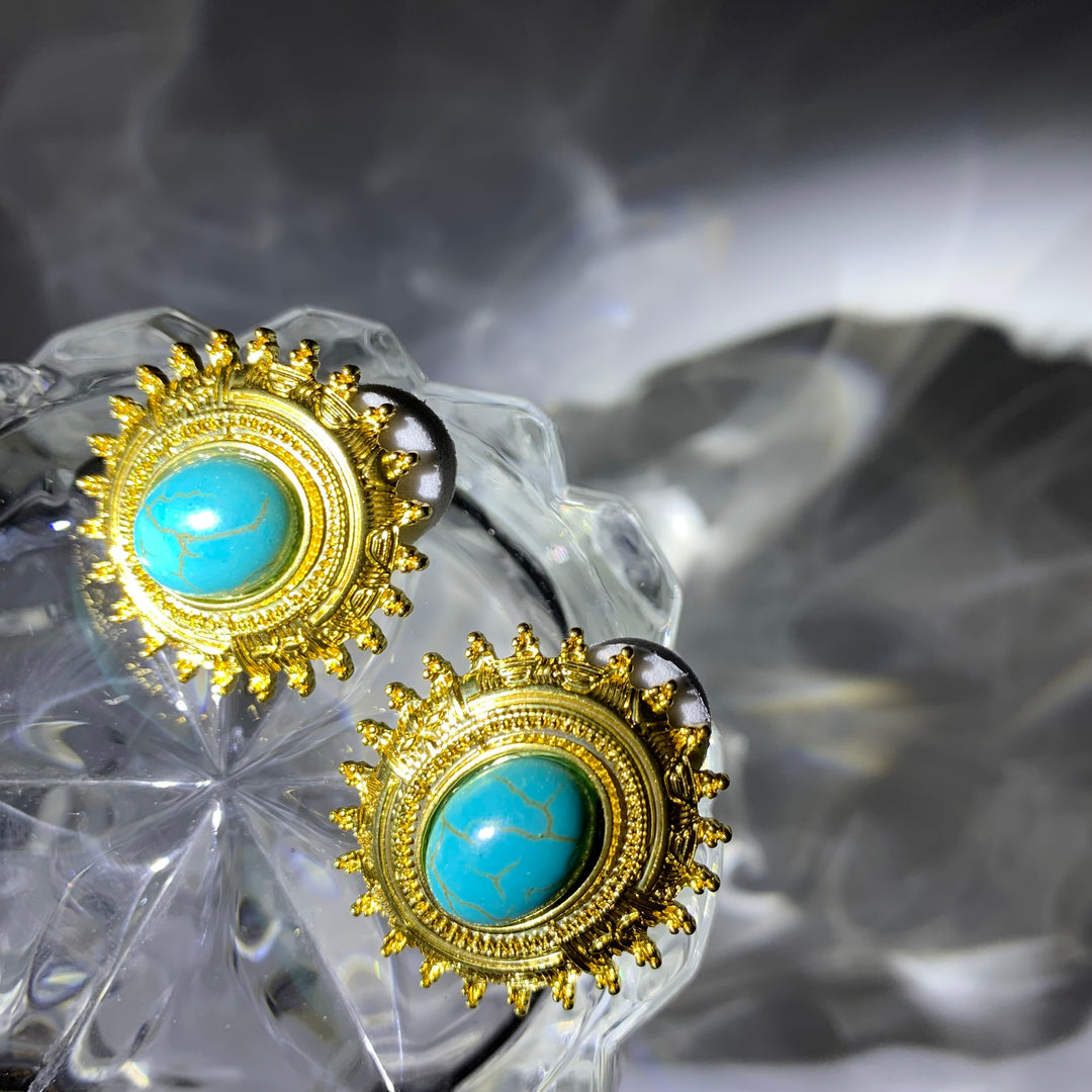 Turquoise Elliptical Earrings