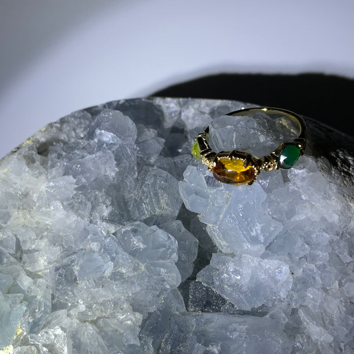 .925 Citrine Elliptical Ring